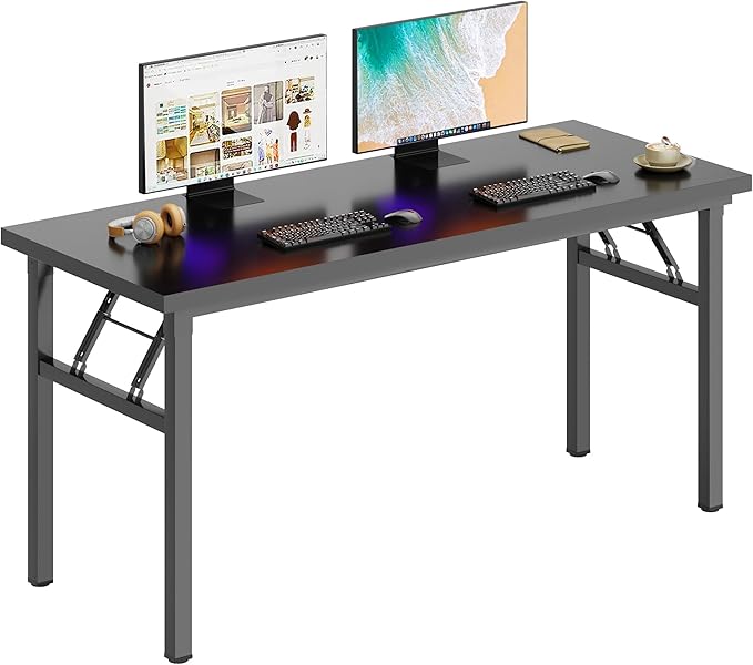 DlandHome Large Computer Desk, Folding Desk, Decent and Steady Home Office by DlandHome