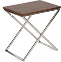 Kate and Laurel Laraway Modern Side Table, Walnut Brown and Silver, Metal End by KateandLaurel