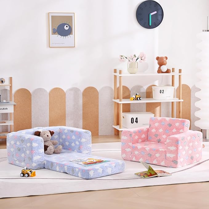 Tiita Kids Sofa Couch, Convertible Children Couch to Lounger, Toddler Comfy Sofa - Image 2