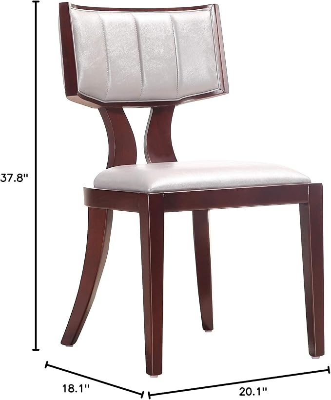 Manhattan Comfort Pulitzer Faux Leather Dining Chairs Set of 2, Solid Beech Wood - Image 3