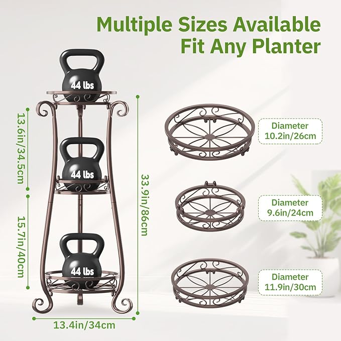 KMOTASUO 3 Tier Metal Plant Stand - Image 7
