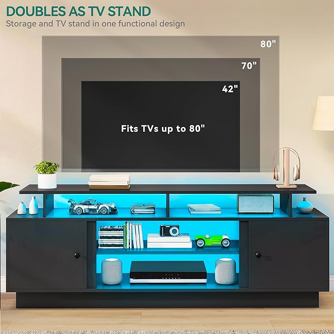 YITAHOME Modern TV Stand with LED Lights - Image 3
