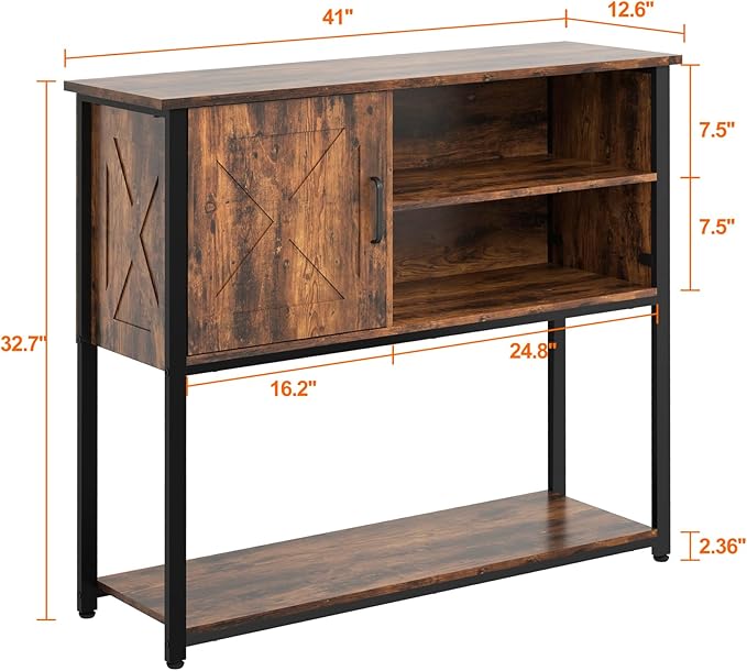 41" Console Table with Storage Shelf, Entryway Table with Storage, Behind Couch - Image 3