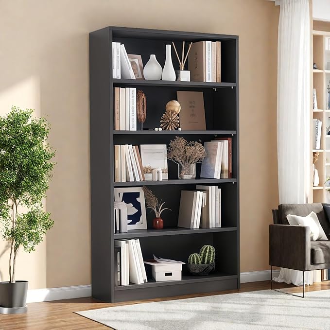 Bookshelf, 5 Wooden Book Shelf Bookcase by FONTOI
