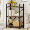 BON AUGURE 3 Tier Industrial Bookshelf, Office Small Open Book Shelf by BONAUGURE
