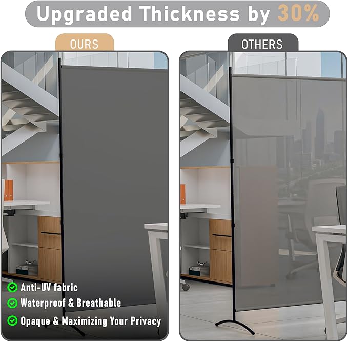 Room Divider 126''W x 71''H Large 2 Panel Privacy Screen - Image 3