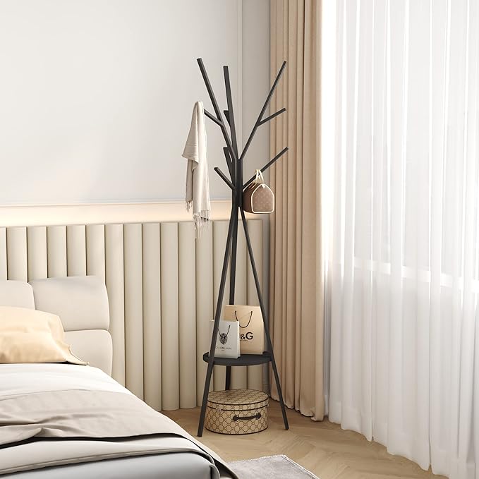 Coat Rack Hat Stand Free Standing Display Hall Tree Metal Hat Hanger Garment - Image 3