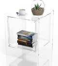 Clear Acrylic Night Stand, Modern Bedroom Night Stand by B%27More+Brands