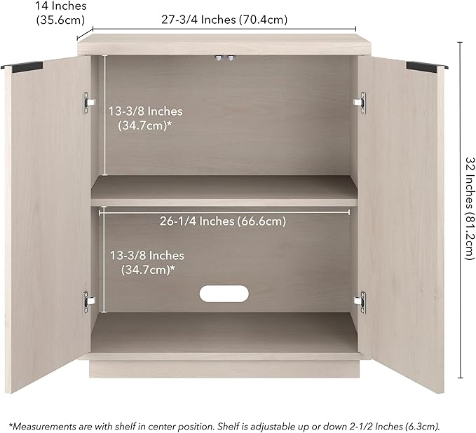 Henn&Hart 28" Wide Rectangular Accent Cabinet in Alder White, - Image 10