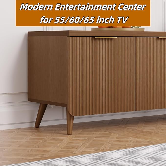 TV Stand for Living Room, Fluted Television Cabinet - Image 6