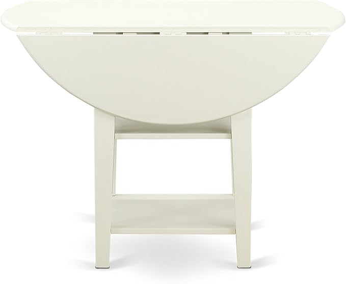East West Furniture SUDA3-LWH-W 3 Piece Dining Room Table Set Contains a Round - Image 8