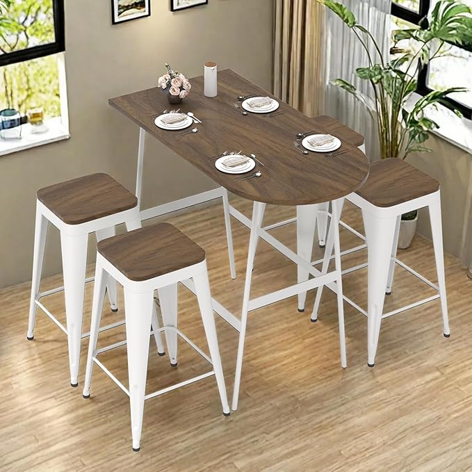26 inch Backless Bar Stools Set of 4, Indoor Metal Bar Stools - Image 8