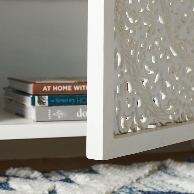 SAFAVIEH Raura TV Stand for up to 60" Flatscreen – White Washed, 2 Doors - Image 4