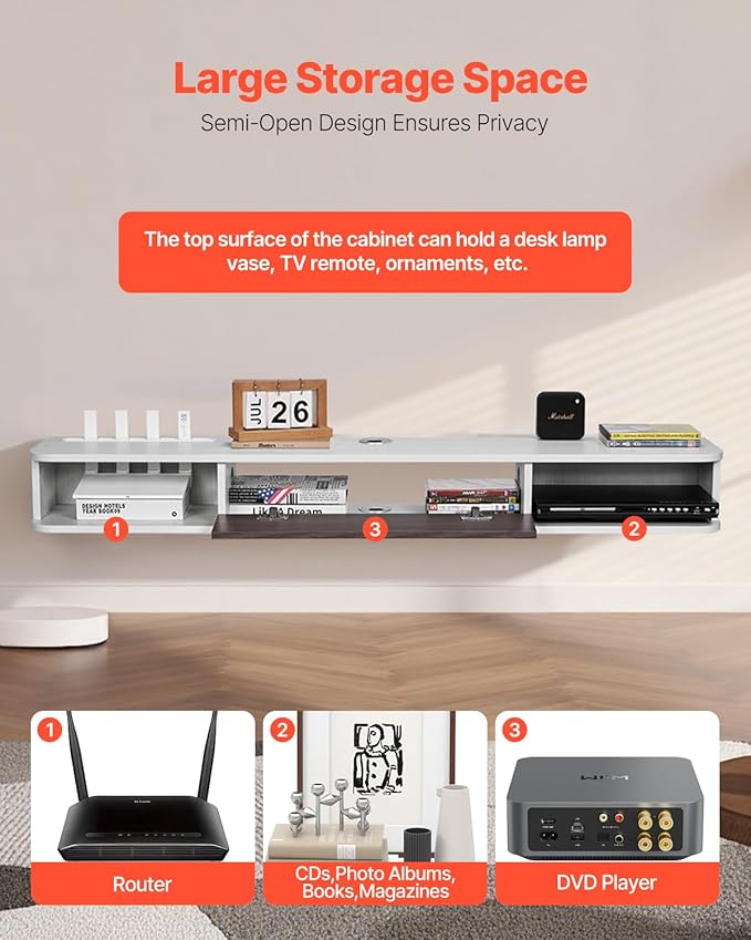 VEVOR Floating TV Stand, for Bedroom & Living Room - Image 4