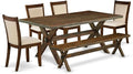 East West Furniture X777MZN32-6 6 Piece Dining Table Set Contains a Rectangle by EastWestFurniture