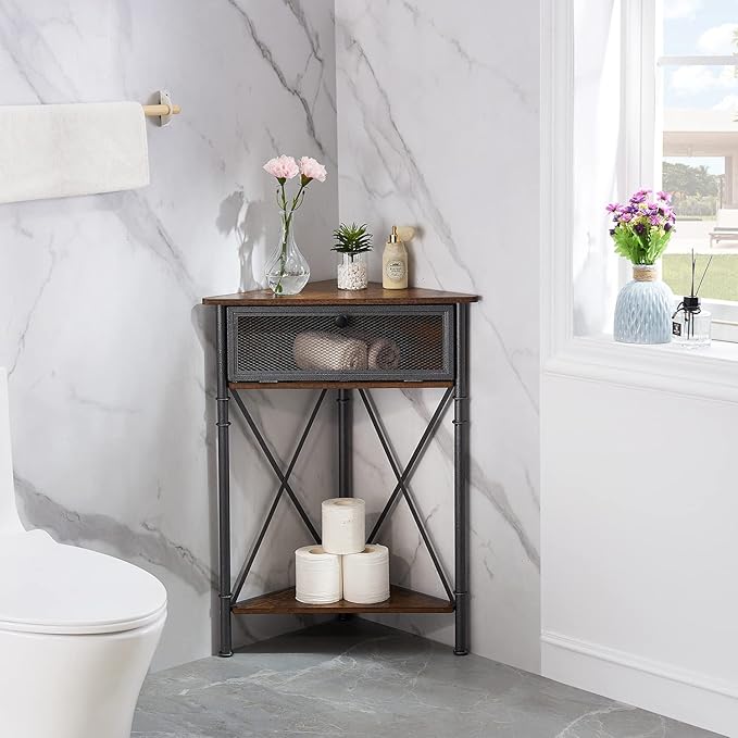 VECELO Cabinet/Table, 3-Tier Display Shelves - Image 7