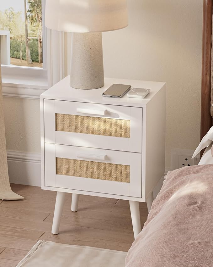Masupu Rattan Night Stand, Modern nightstand Boho Bedside Table - Image 6