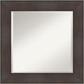 Amanti Art Brown Wall Mirror 26x26 William Rustic Woodgrain Square Bathroom by AmantiArt