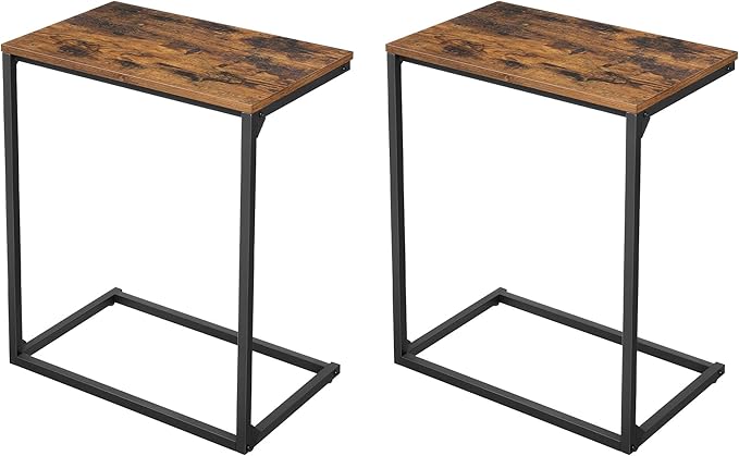 VASAGLE Set of 2 C Shape End Tables, Small Coffee Tables by VASAGLEbySONGMICSHOME