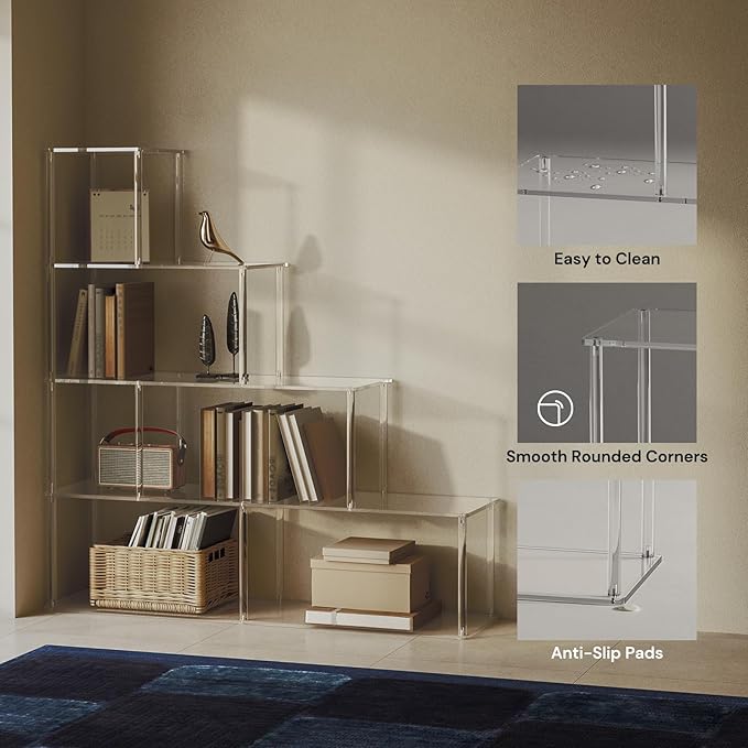 5-Tier Acrylic Stepped Bookshelf - Image 5