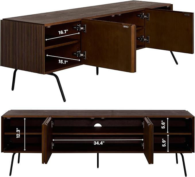 NTC Veil TV Stand with 4 Doors for TVs up to 75’’, Media Console with Vertical - Image 3