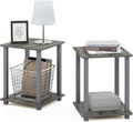 Furinno Simplistic Set of 2 End Table, French Oak Grey/Grey by Furinno-FitsYourSpaceFitsYourBudget