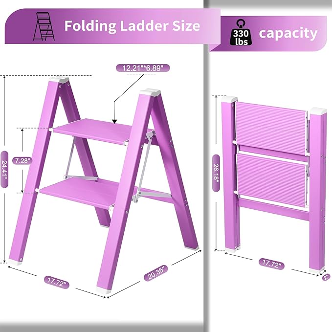 2 Step Lightweight Folding Ladder - Image 2
