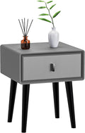 VICITON Modern Faux Leather Nightstand, Solid Wood Drawer, by Unknown