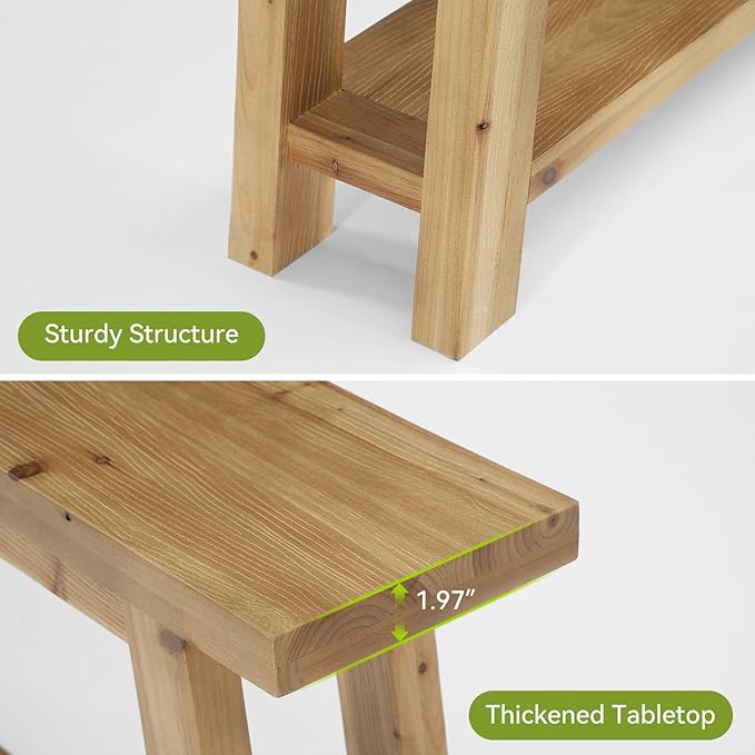 LITTLE TREE 70.9" Solid Wood Console Table - Image 8