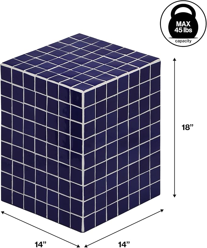 JONATHAN Y END2000D Callista 18" Modern Bohemian Ceramic Tiled Rectangle End - Image 3