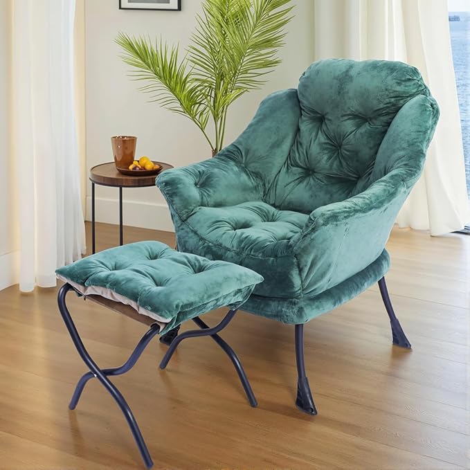 Kokel Lazy Chair with Folding Ottoman, Living Room Chairs - Image 2