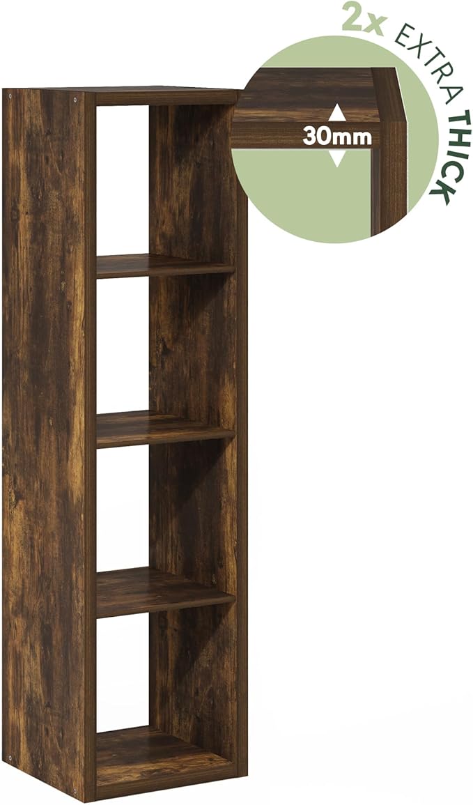 Furinno Cubicle Open Back Decorative Verticle Cube Storage Organizer, Amber Pine - Image 5