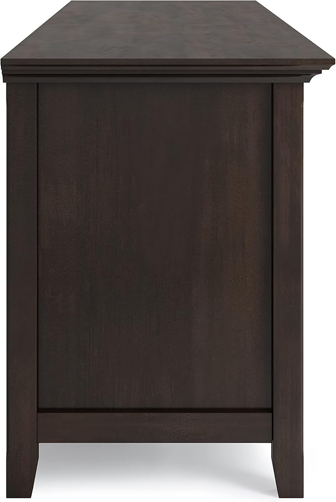 SIMPLIHOME Amherst 72-inch Wide Solid Wood TV Stand in Brunette Brown, - Image 7