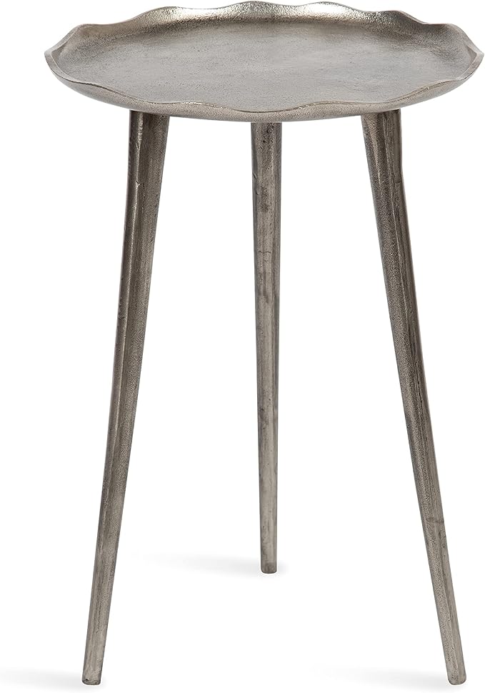 Kate and Laurel Alessia Modern Round Metal Side Table; 15 x 15 x 22; Silver; by KateandLaurel