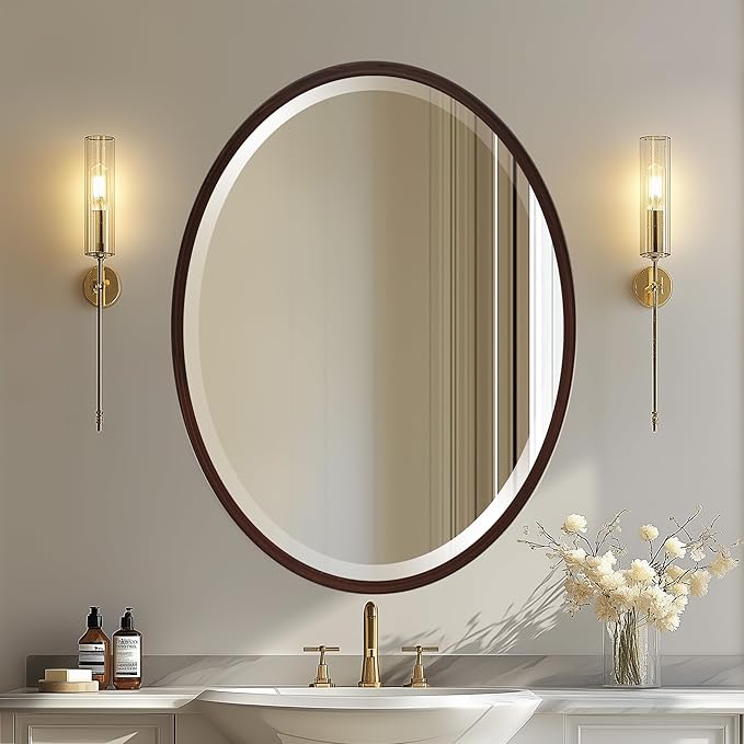 OVALCREST - Oval Wooden Beveled Wall Mirror by OVALCREST