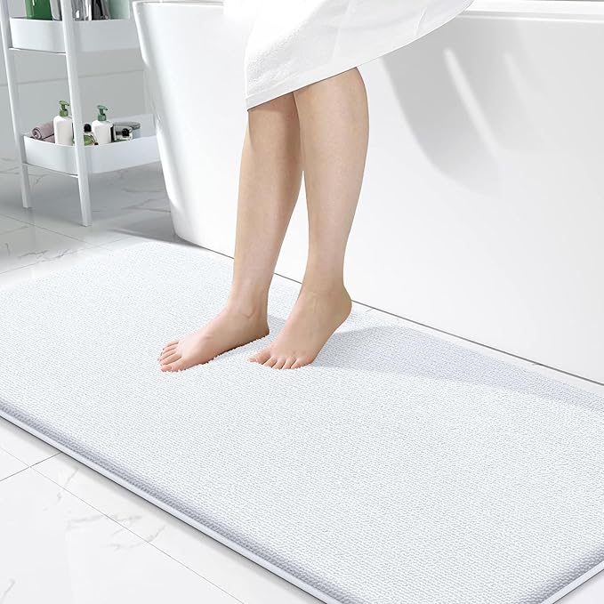 OLANLY Thick Memory Foam Bath Mat Rug 47x24, Extra Soft Absorbent Bathroom Rug by OLANLY