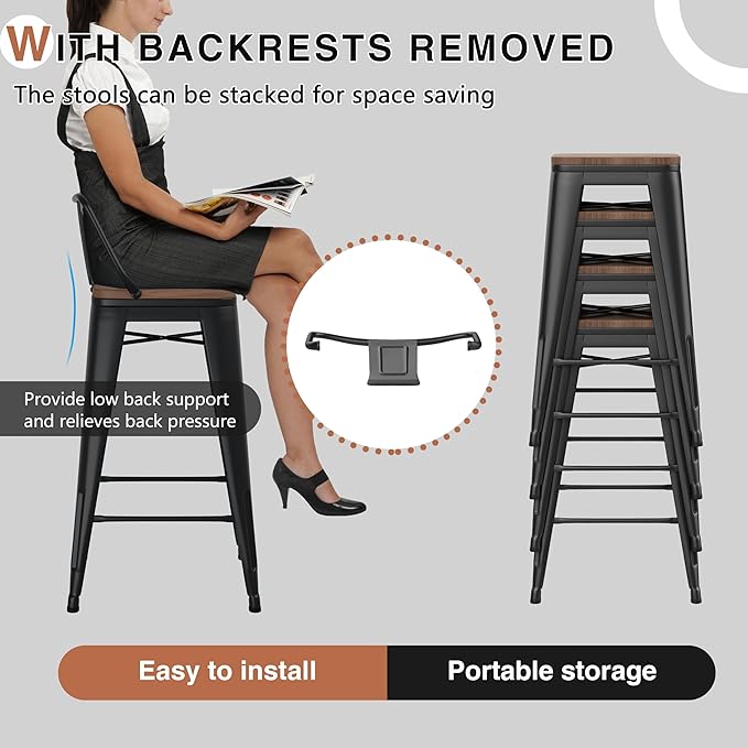 30 Inch Swivel Bar Stools Set of 2 - Image 4