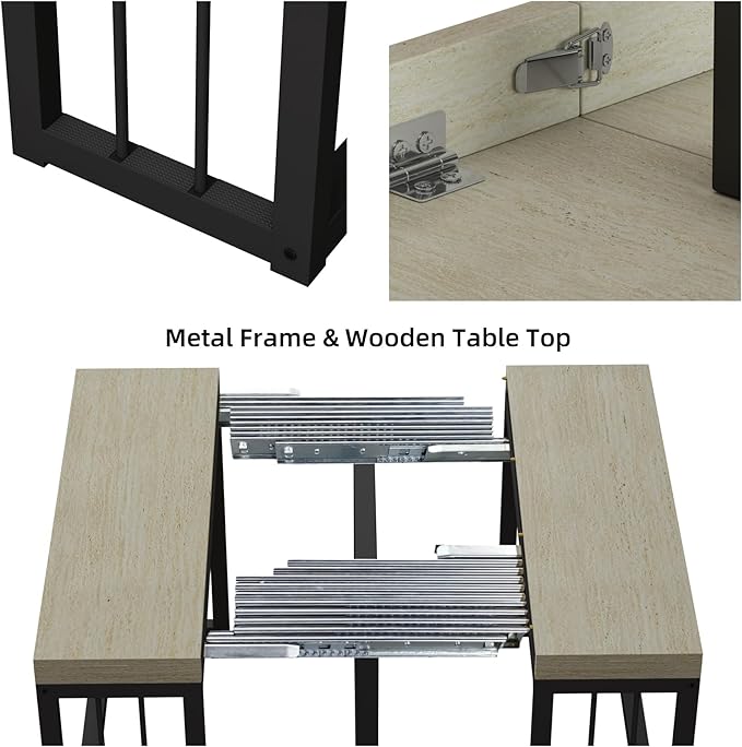 KEIKI 23.62" - 118" L Extendable Foldable Dining Room Table - Image 6