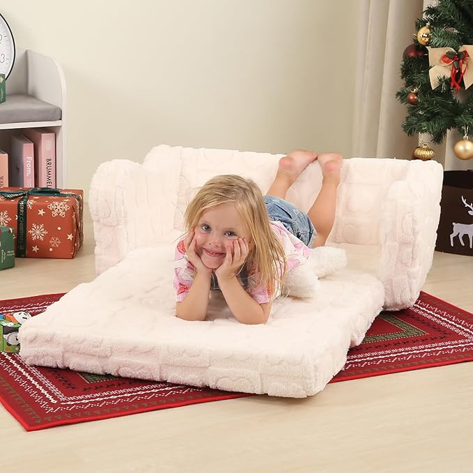 Extra Wider Seating Toddler Couch, 2-in-1 Toddler Soft Couch Fold Out - Image 7