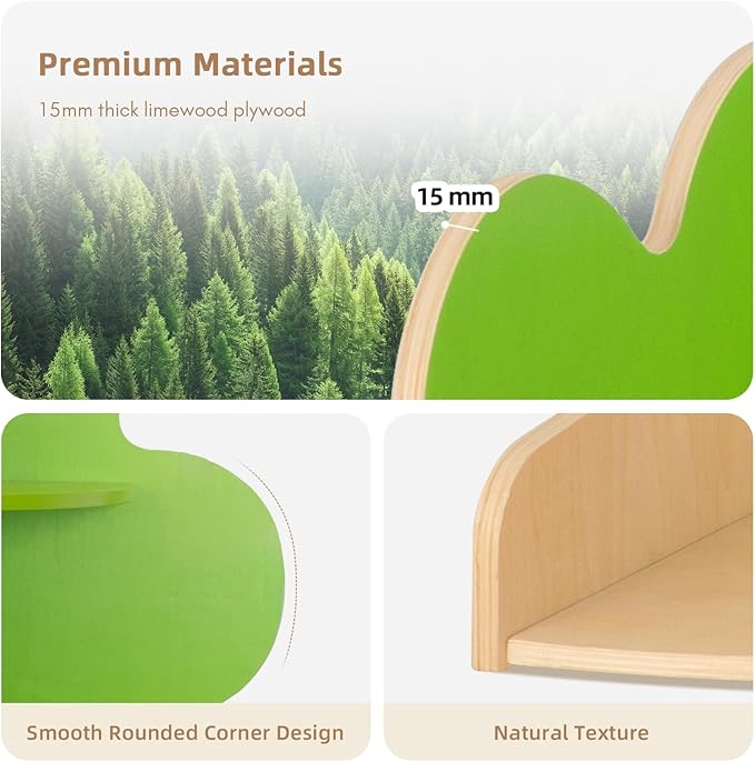 OOOK Tree Bookshelf for Kids Reading Nook, Corner Bookcase Toy Storage for - Image 5