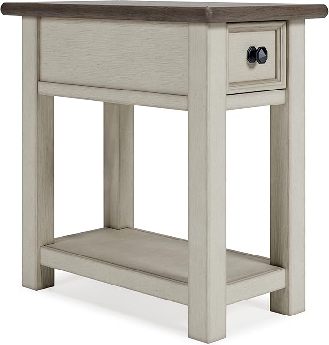 Signature Design by Ashley Bolanburg Farmhouse Chair Side End Table, Light by SignatureDesignbyAshley