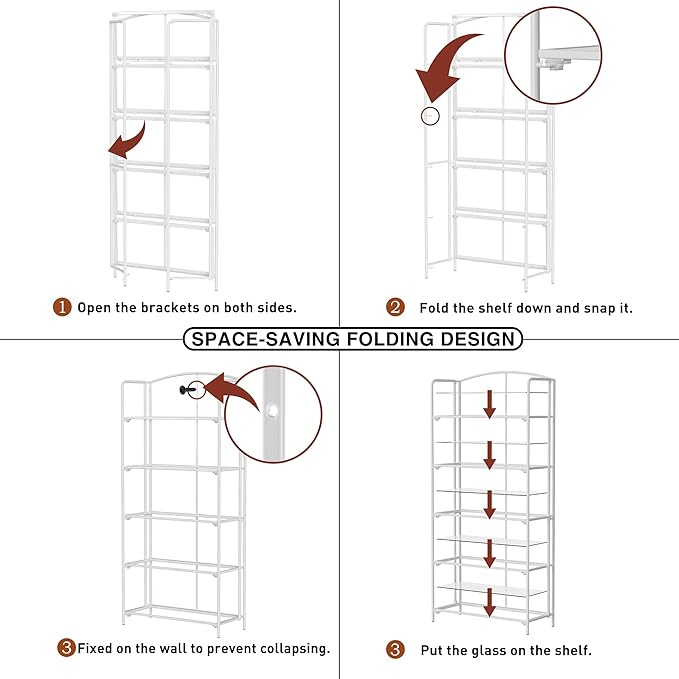 Crofy No Assembly Folding Bookshelf - Image 5