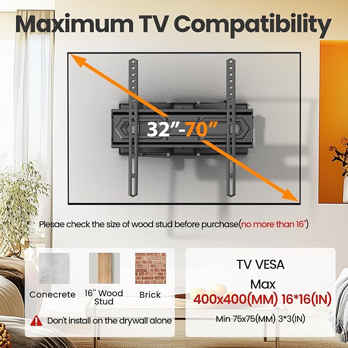 50 55 65 inch Full Motion TV Wall Mount - Image 3