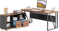 LITTLE TREE 63" Office Desk and 47" File Drawer Cabinet, Large Computer Desk by LITTLETREE