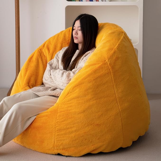 N&V Large Shell Bean Bag Chair, Adult Size Bean Bag Sack, Foam Filling - Image 5