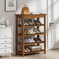 Bamworld Shoe Rack 5 Tier Wooden Storage Benches Wood Free Standing Shoe Shelf by Bamworld