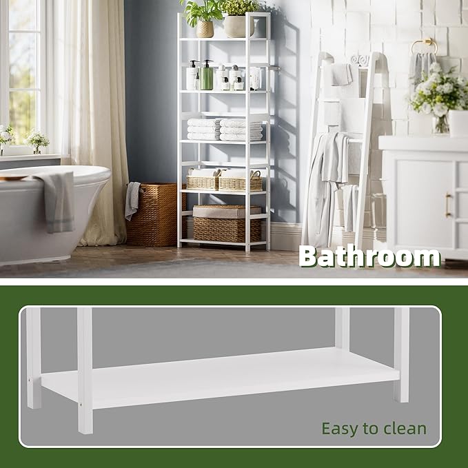 5-Tier Bookshelf, Industrial Bookcase - Image 7