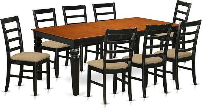East West Furniture LGPF9-BCH-C 9 Piece Dining Table Set Includes a Rectangle by EastWestFurniture