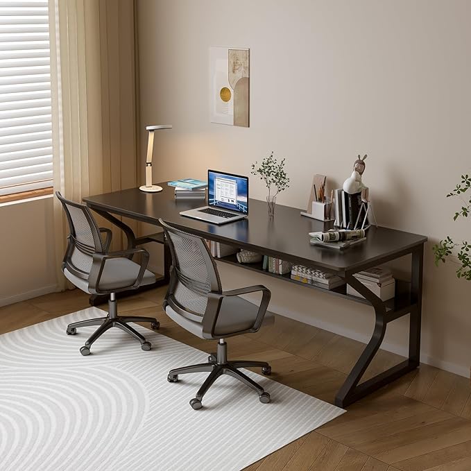 Extra Long Desk with Bookshelf - Image 7