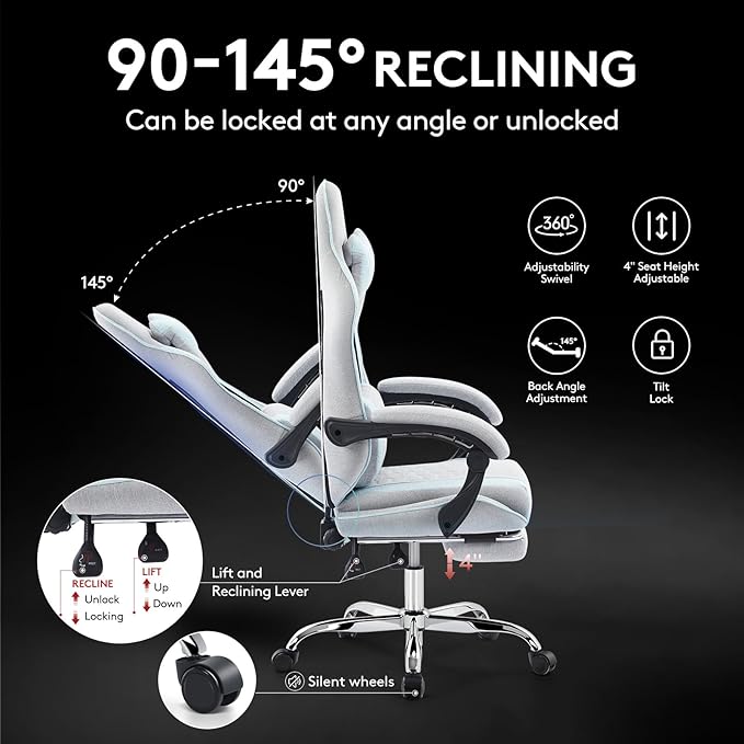 Gaming Chair Breathable Fabric, Computer Office Chair - Image 8